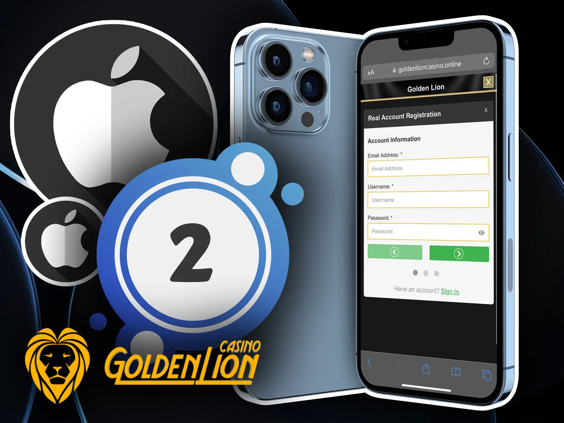 Register to install the Golden Lion mobile application for IOS.