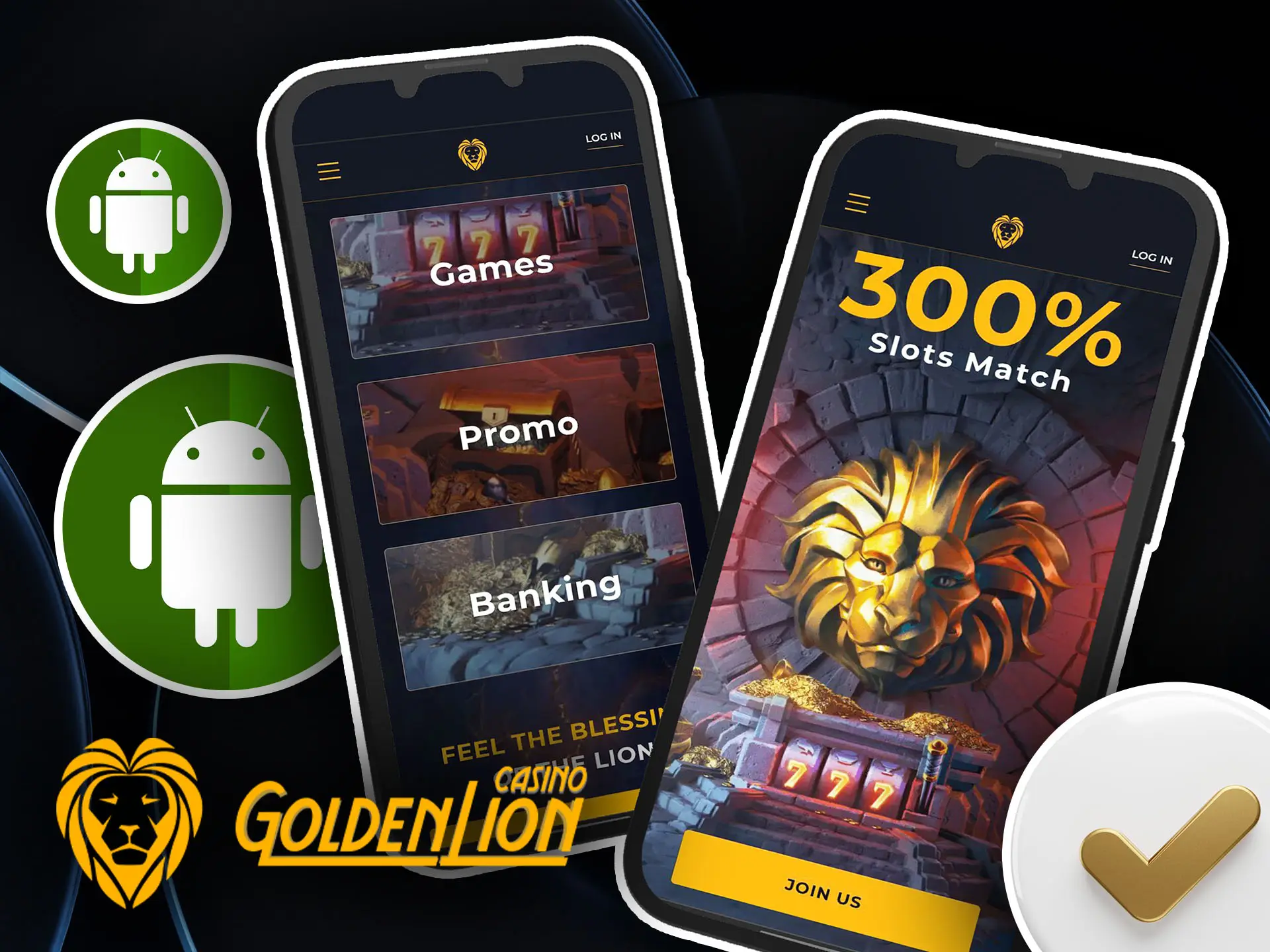 Golden Lion Casino application for android.