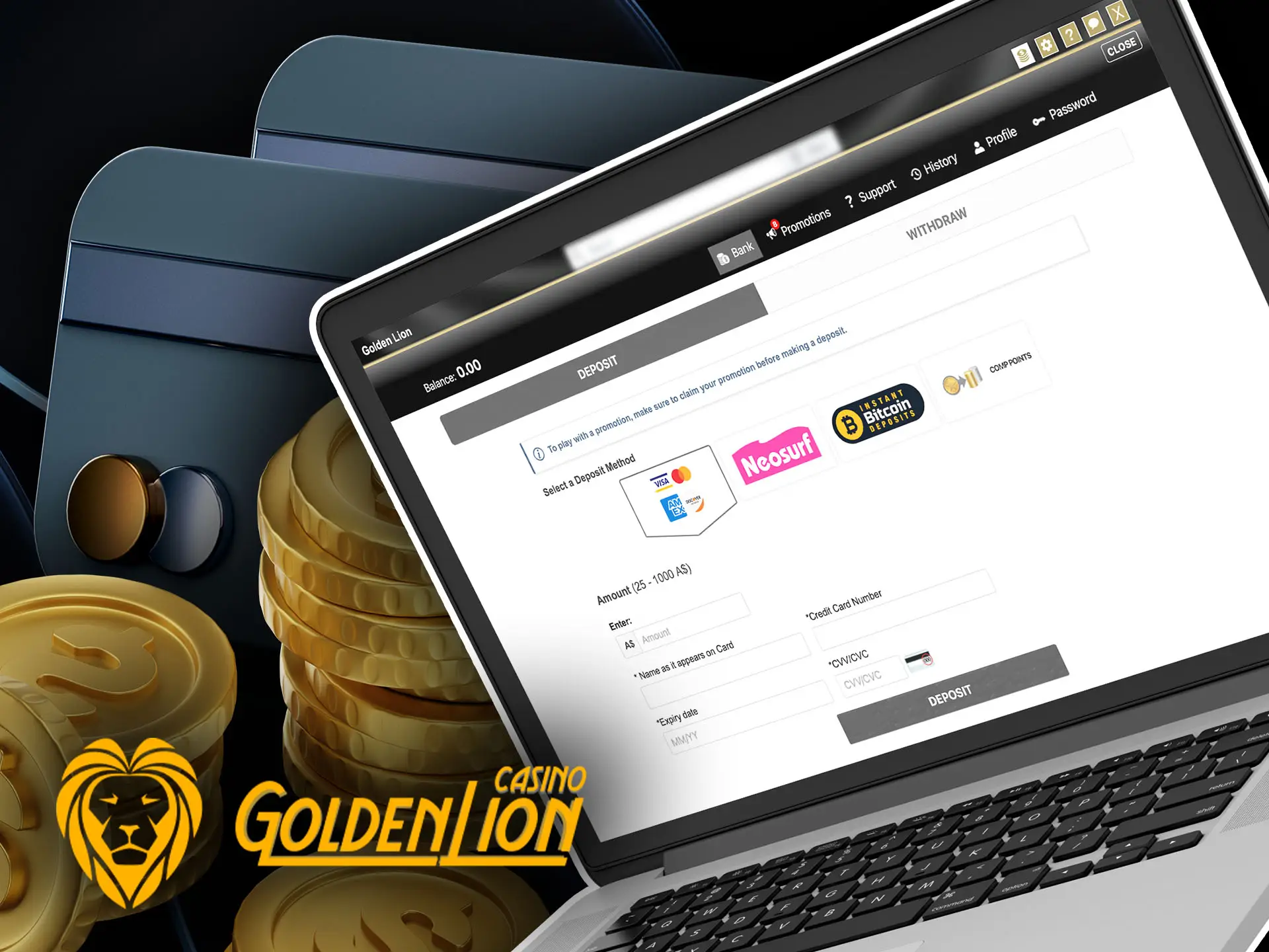 Golden Lion Casino payment methods for Australia.