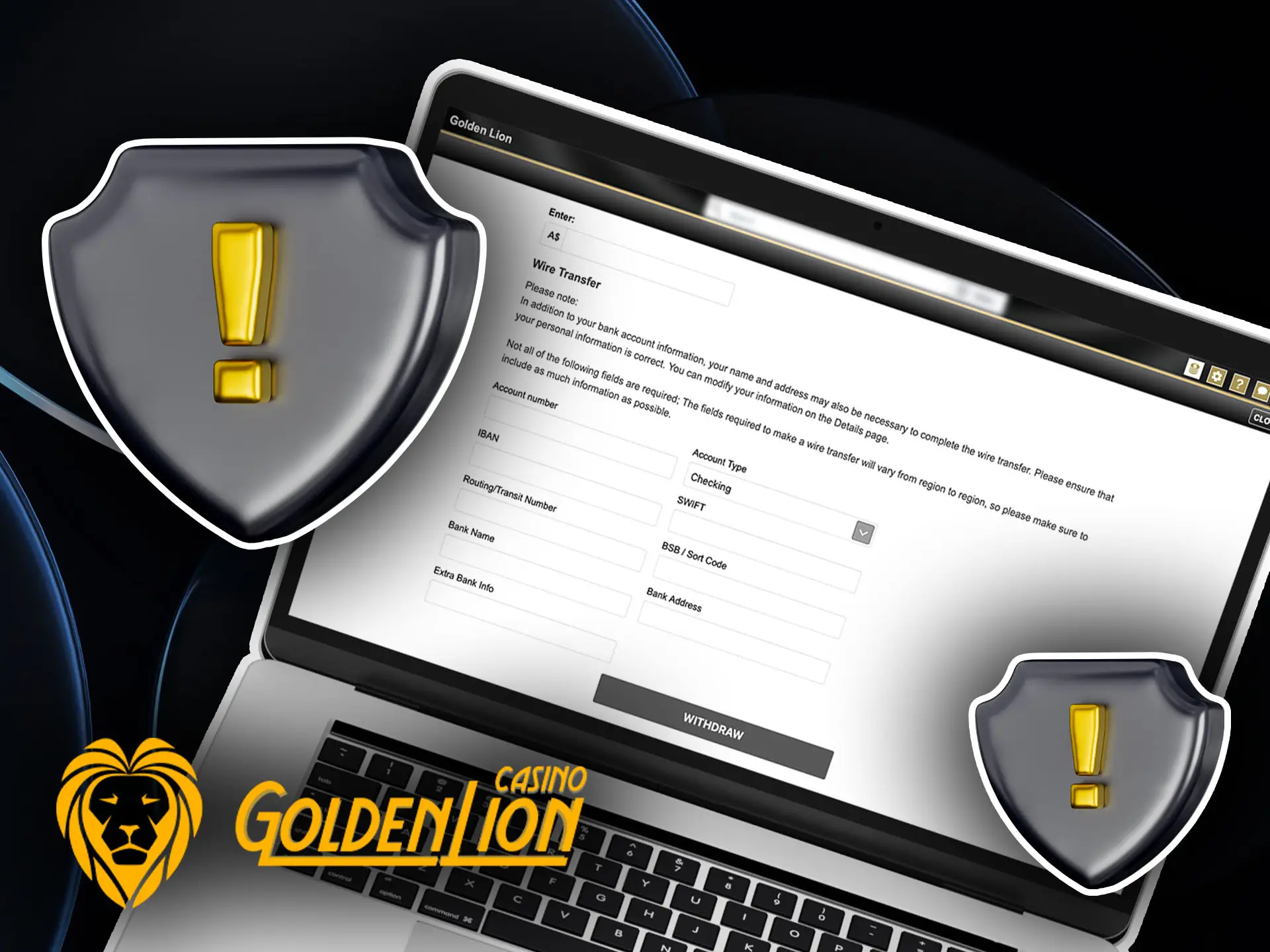 Golden Lion Casino withdrawal and deposit rules for Australia.