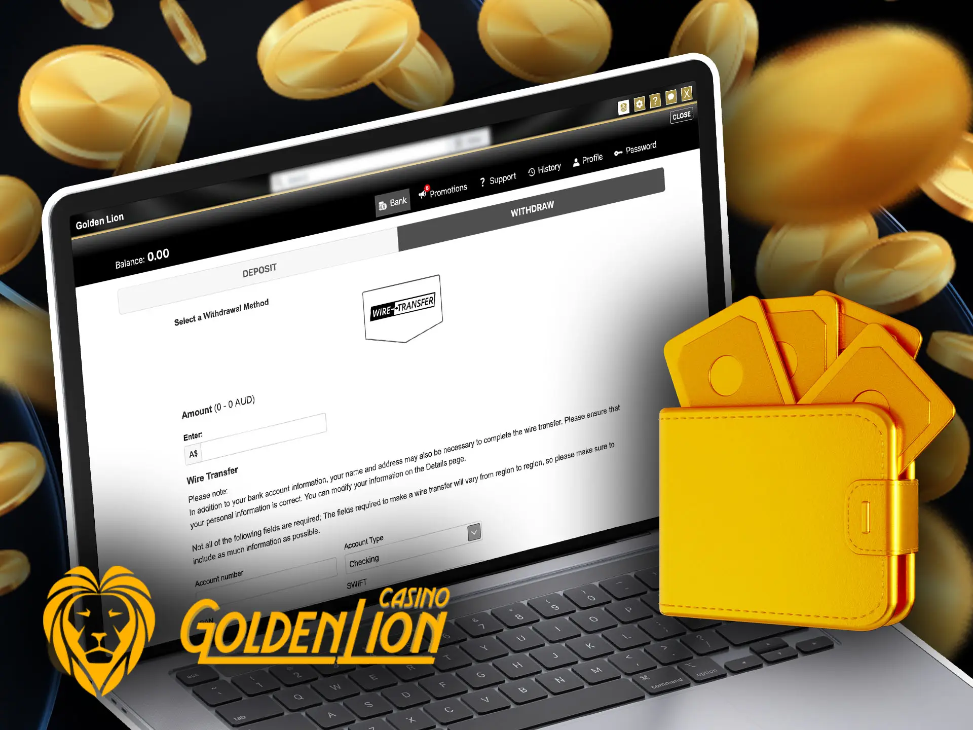 Golden Lion Casino withdrawals for Australia.