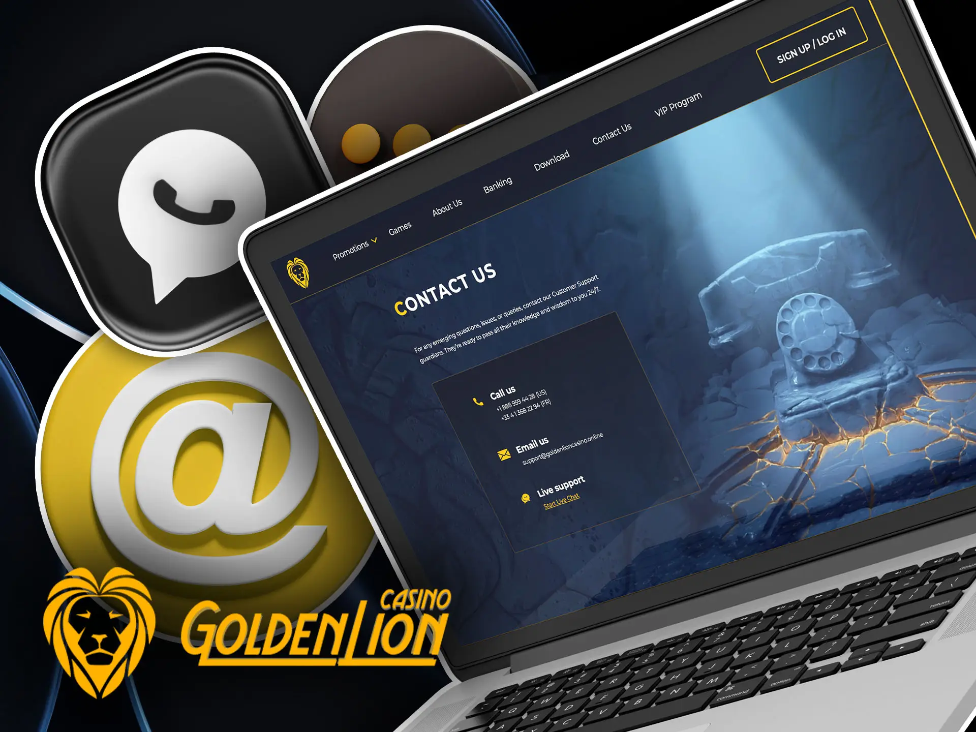 Contacts support Golden Lion Casino for Australia.